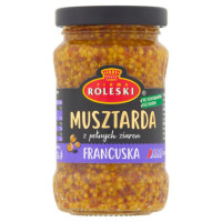 MUSZTARDA FRANCUSKA Z PEŁNYCH ZIAREN bez konserwantów w słoiku 175g ROLESKi