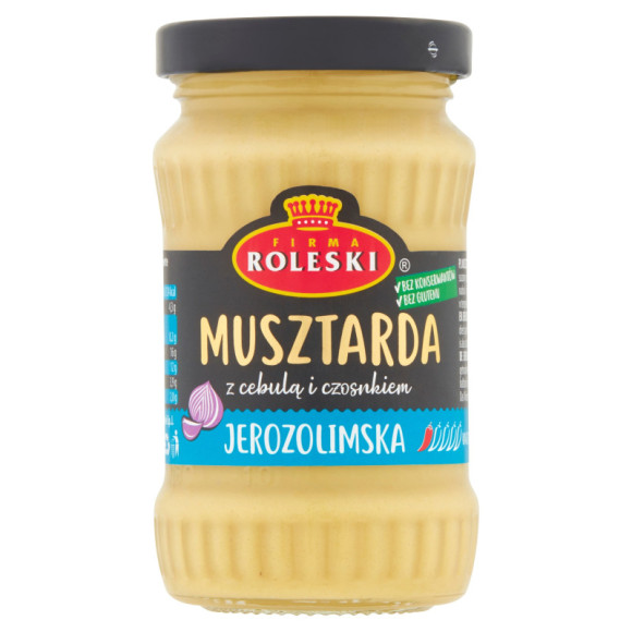 MUSZTARDA JEROZOLIMSKA Z CEBULĄ I CZOSNKIEM bez konserwantów 175G ROLESKI MUSZTARDA JEROZOLIMSKA Z CEBULĄ I CZOSNKIEM bez konserwantów 175G ROLESKI