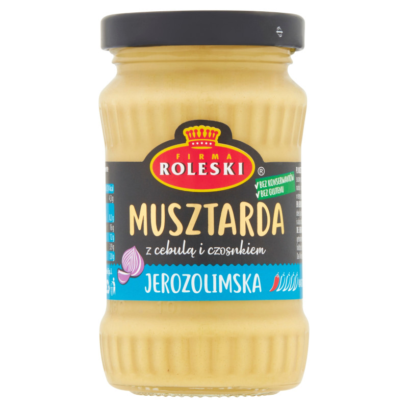 MUSZTARDA JEROZOLIMSKA Z CEBULĄ I CZOSNKIEM bez konserwantów 175G ROLESKI