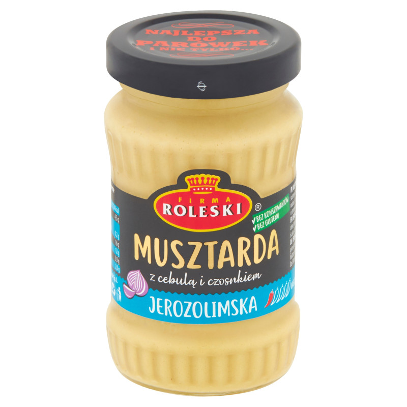 MUSZTARDA JEROZOLIMSKA Z CEBULĄ I CZOSNKIEM bez konserwantów 175G ROLESKI