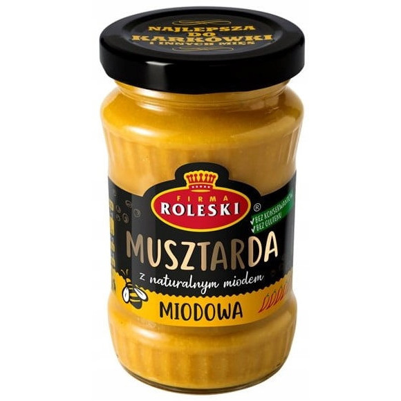 MUSZTARDA MIODOWA Z NATURALNYM MIODEM bez konsewantów w słoiku 175g ROLESKi MUSZTARDA MIODOWA Z NATURALNYM MIODEM bez konsewantów w słoiku 175g ROLESKi