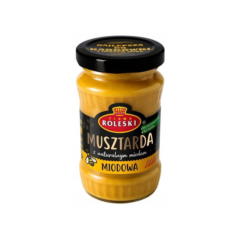 MUSZTARDA MIODOWA Z NATURALNYM MIODEM bez konsewantów w słoiku 175g ROLESKi