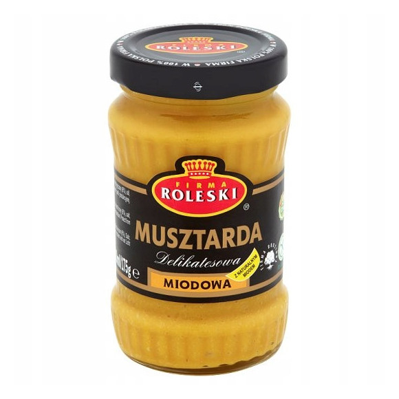 MUSZTARDA MIODOWA Z NATURALNYM MIODEM bez konsewantów w słoiku 175g ROLESKi MUSZTARDA MIODOWA Z NATURALNYM MIODEM bez konsewantów w słoiku 175g ROLESKi