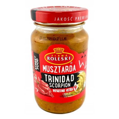 MUSZTARDA TRINIDAD SCORPION PIEKIELNIE BARDZO OSTRA hot 210G hit ROLESKI