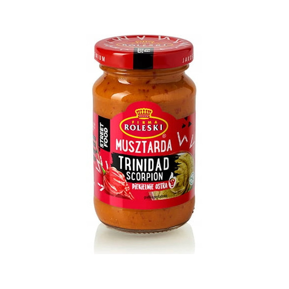 MUSZTARDA TRINIDAD SCORPION PIEKIELNIE BARDZO OSTRA hot 210G hit ROLESKI MUSZTARDA TRINIDAD SCORPION PIEKIELNIE BARDZO OSTRA hot 210G hit ROLESKI
