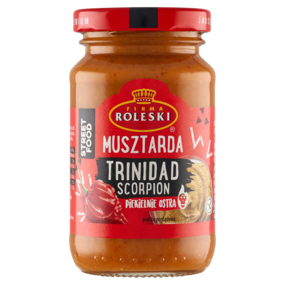 MUSZTARDA TRINIDAD SCORPION PIEKIELNIE BARDZO OSTRA hot 210G hit ROLESKI MUSZTARDA TRINIDAD SCORPION PIEKIELNIE BARDZO OSTRA hot 210G hit ROLESKI