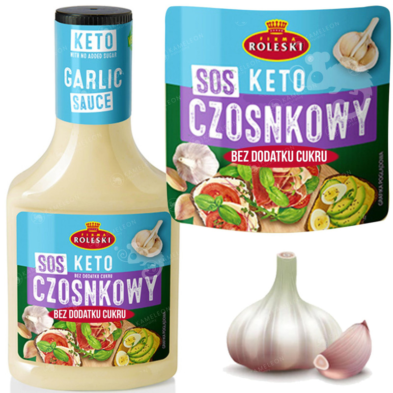 KETO SOS CZOSNKOWY majonezowy + czosnek 280g - BEZ DODATKU CUKRU ROLESKI