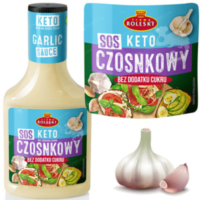 KETO SOS CZOSNKOWY majonezowy + czosnek 280g - BEZ DODATKU CUKRU ROLESKI