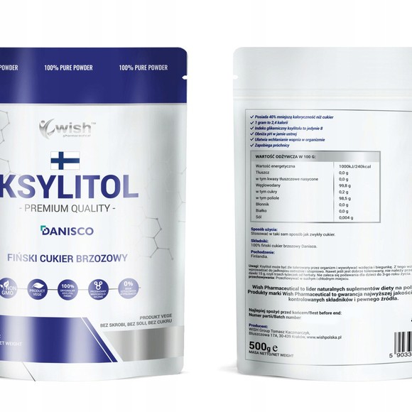 Wish KSYLITOL PREMIUM QUALITY Danisco zdrowy fiński CUKIER