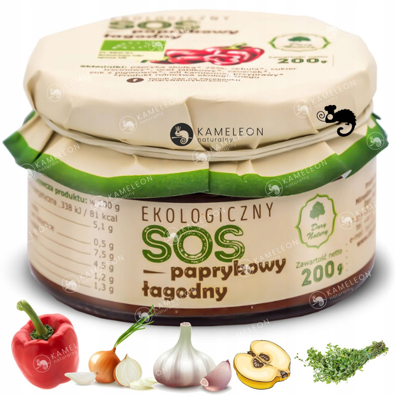 OKAZJA SOS PAPRYKOWY ŁAGODNY słoik 200g ekologiczny bio DARY NATURY