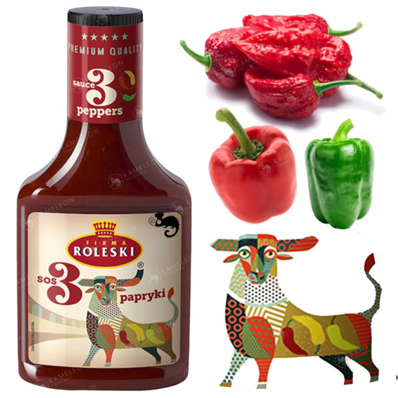SOS 3 PAPRYKI do mięs grilla Papryka CZERWONA ZIELONA JALAPENO 360G ROLESKI SOS 3 PAPRYKI do mięs grilla Papryka CZERWONA ZIELONA JALAPENO 360G ROLESKI
