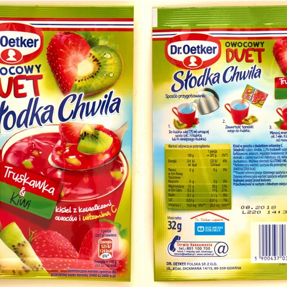 DR.OETKER KISIEL SŁODKA CHWILA OWOCOWY DUET TRUSKAWKA &