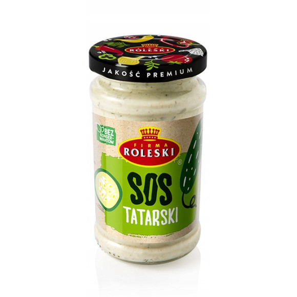 SOS TATARSKI na bazie MAJONEZU lekko ostry BEZ KONSERWANTÓW 240ml ROLESKI SOS TATARSKI na bazie MAJONEZU lekko ostry BEZ KONSERWANTÓW 240ml ROLESKI
