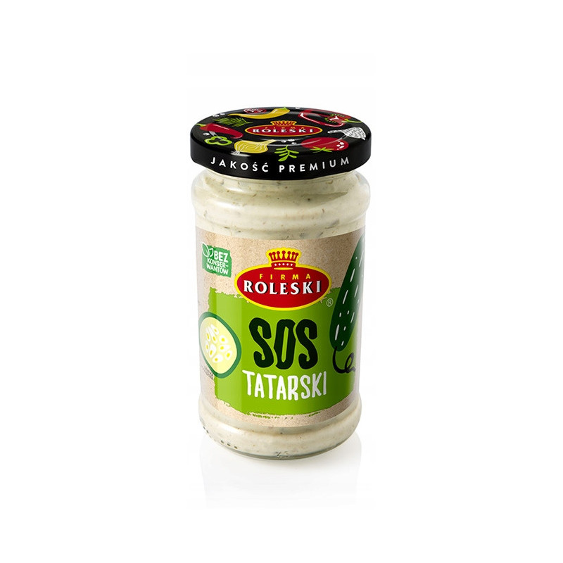 SOS TATARSKI na bazie MAJONEZU lekko ostry BEZ KONSERWANTÓW 240ml ROLESKI