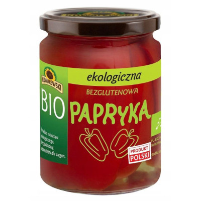 ekologiczna PAPRYKA MARYNOWANA BEZGLUTENOWA bez glutenu BIO 480g KOWALEWSKI