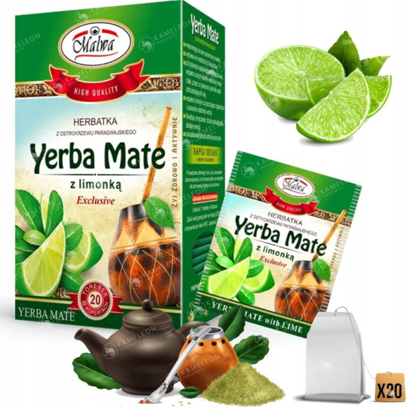 MALWA HERBATA YERBA MATE Z LIMONKĄ saszetki MALWA HERBATA YERBA MATE Z LIMONKĄ saszetki