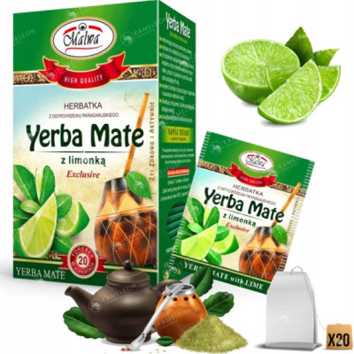 MALWA HERBATA YERBA MATE Z LIMONKĄ saszetki