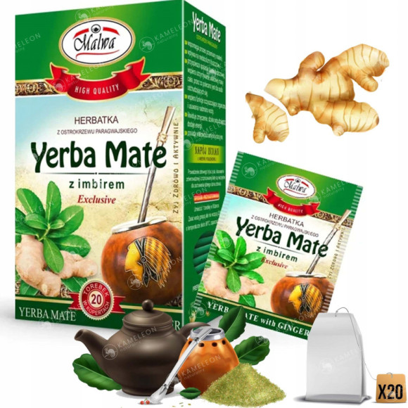promocja !! MALWA HERBATA YERBA MATE Z IMBIREM IMBIR saszetki promocja !! MALWA HERBATA YERBA MATE Z IMBIREM IMBIR saszetki