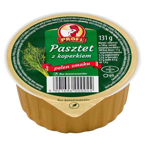 PASZTET DROBIOWO-WIEPRZOWY Z KOPERKIEM bez konserwantów
