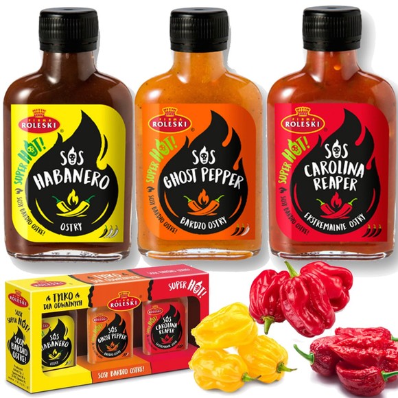 ROLESKI Zestaw 3 OSTRYCH SOSÓW: HABANERO, GHOST PEPPER