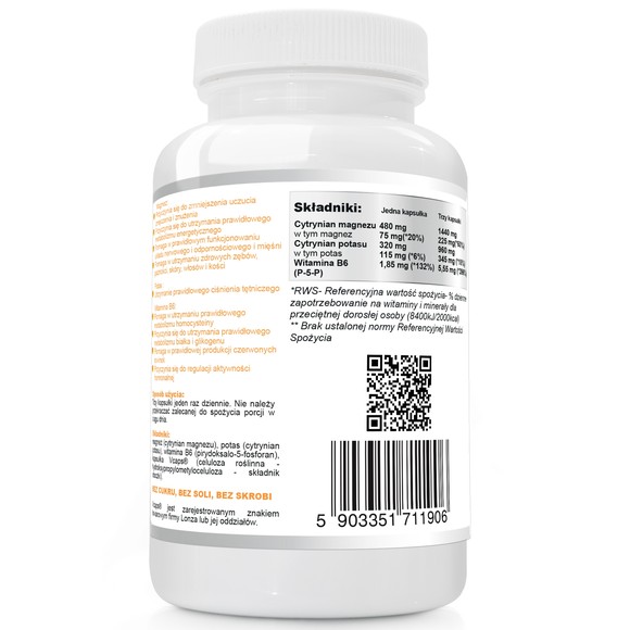 Wish MAGNEZ + POTAS + WITAMINA B6 - MG 480mg + K 320mg + B6