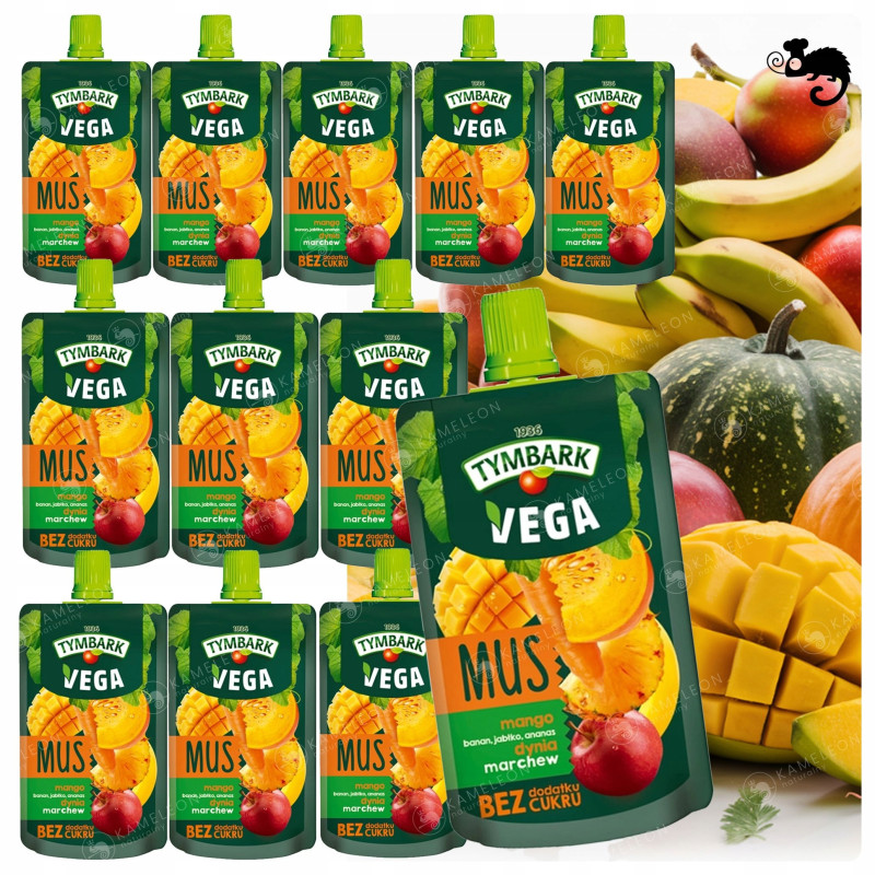 TYMBARK VEGA MUS OWOC-WARZ Mango Banan Jabłko Ananas Dynia Marchew 100g x12