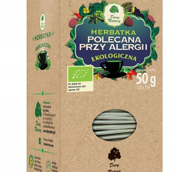 POLECANA PRZY ALERGII mieszanka ziół EKO 50g DARY NATURY