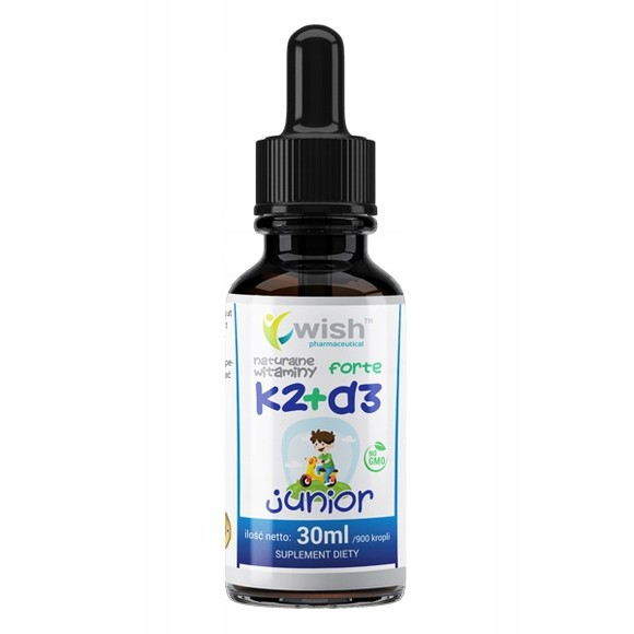 Wish WITAMINA K2+D3 FORTE JUNIOR K2 20µg + D3 800IU DLA