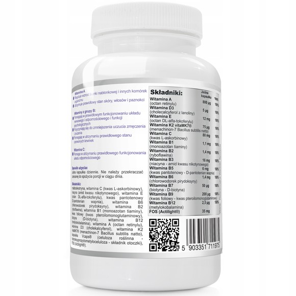 Wish MULTIWITAMINA COMPLEX FORTE K2+D3 A E C witaminy z