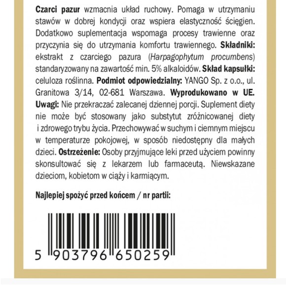 Yango CZARCI PAZUR 90 kapsułek