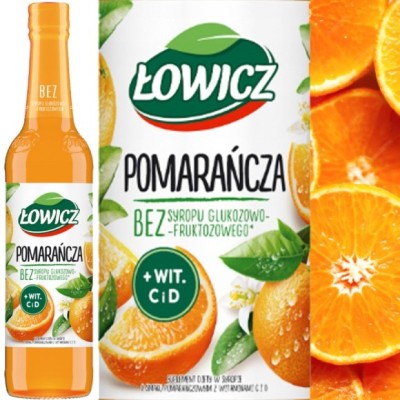 Łowicz SYROP owocowy POMARAŃCZA POMARAŃCZOWY z witaminą C D