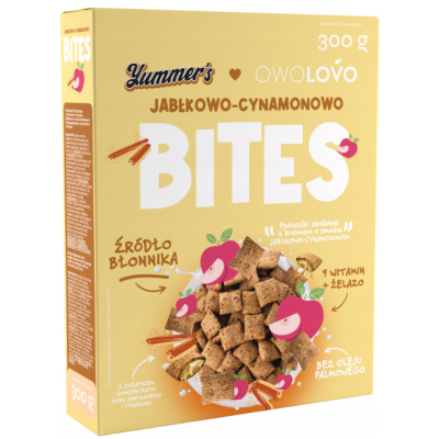 OWOLOVO YUMMER'S BITES PODUSZKI ZBOŻOWE Z KREMEM
