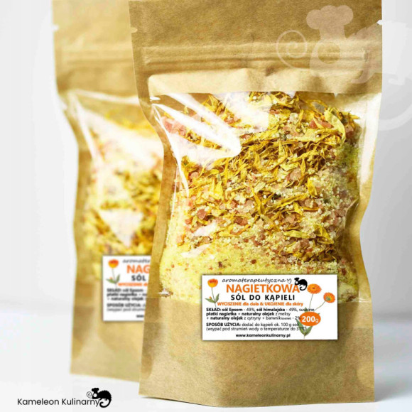 NAGIETKOWA SÓL DO KĄPIELI + cytryna + melisa 200g NAGIETKOWA SÓL DO KĄPIELI + cytryna + melisa 200g