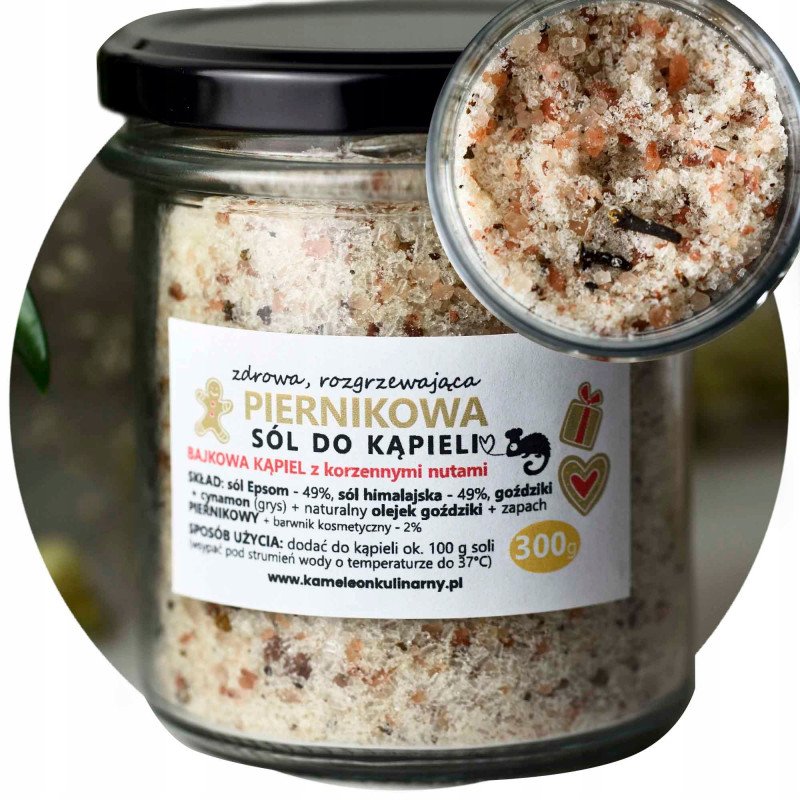 pachnąca PIERNIKOWA SÓL DO KĄPIELI korzenna 300g