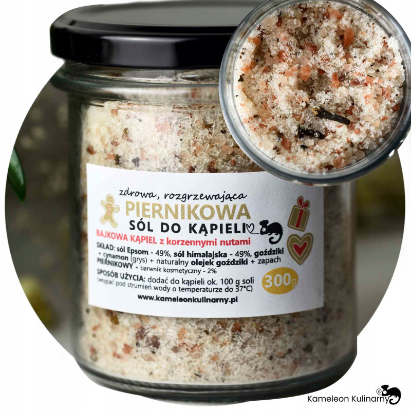 pachnąca PIERNIKOWA SÓL DO KĄPIELI korzenna 300g