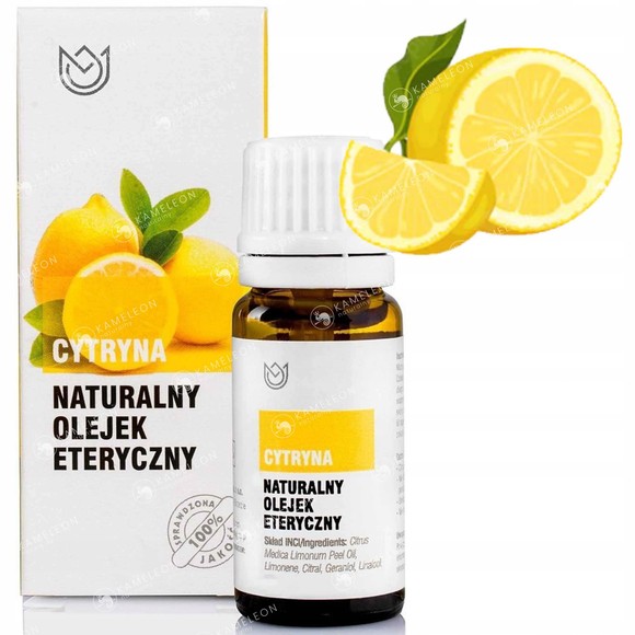 Naturalny OLEJEK ETERYCZNY CYTRYNA CYTRYNOWY 10ML rześki