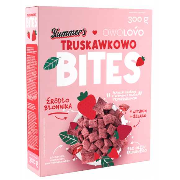 OWOLOVO YUMMER'S BITES PODUSZKI ZBOŻOWE Z KREMEM