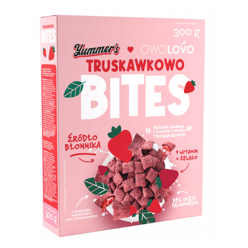 OWOLOVO YUMMER'S BITES PODUSZKI ZBOŻOWE Z KREMEM