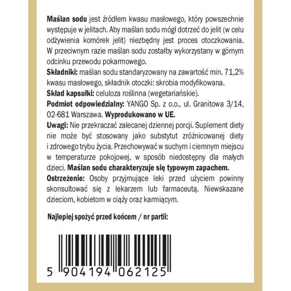 Yango MAŚLAN SODU OTOCZKOWANY wsparcie: ZDROWE JELITA