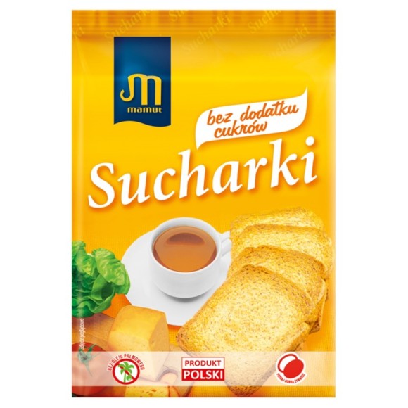 MAMUT SUCHARKI bez cukru 225g (żółte)