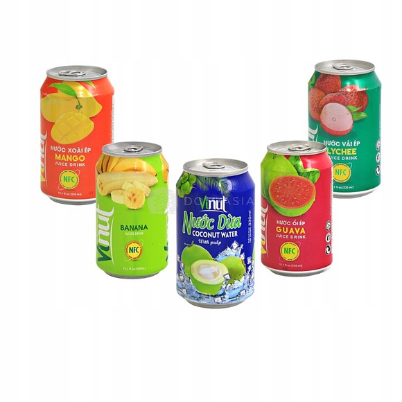 Vinut SOK Z LICZI LICHI 35% soku z liczi NFC PUSZKA 330ml