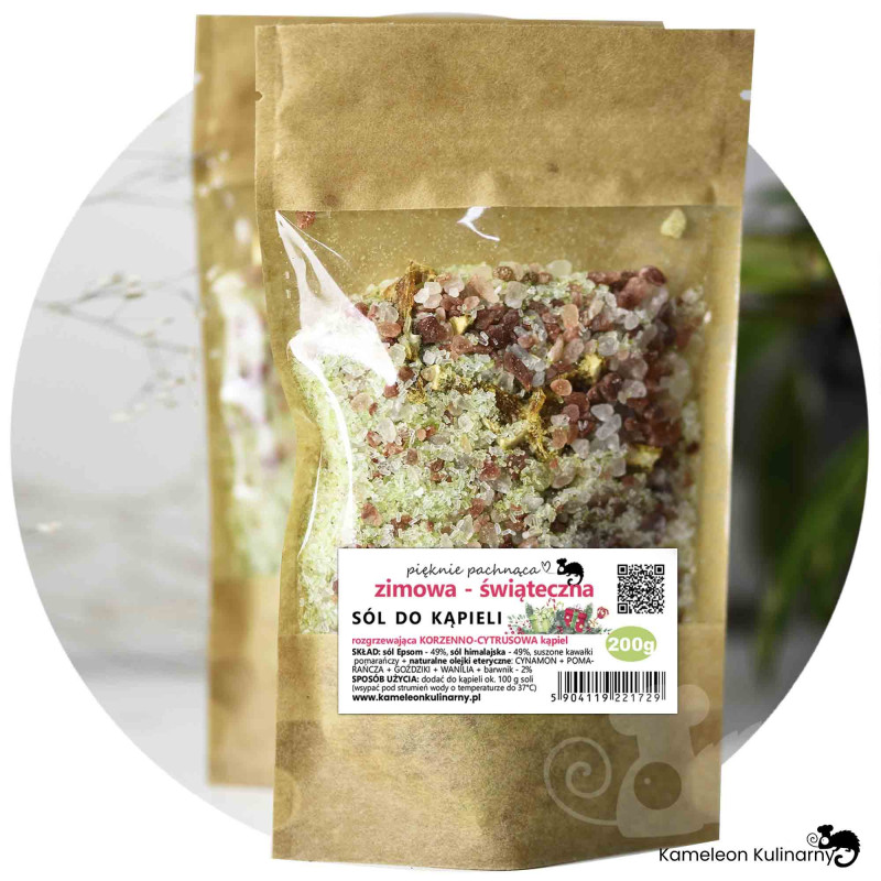 zimowa ŚWIĄTECZNA SÓL DO KĄPIELI korzenna 200g