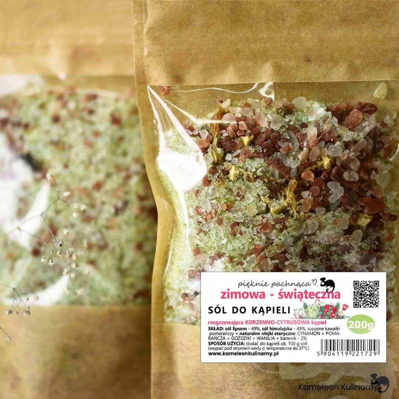 zimowa ŚWIĄTECZNA SÓL DO KĄPIELI korzenna 200g