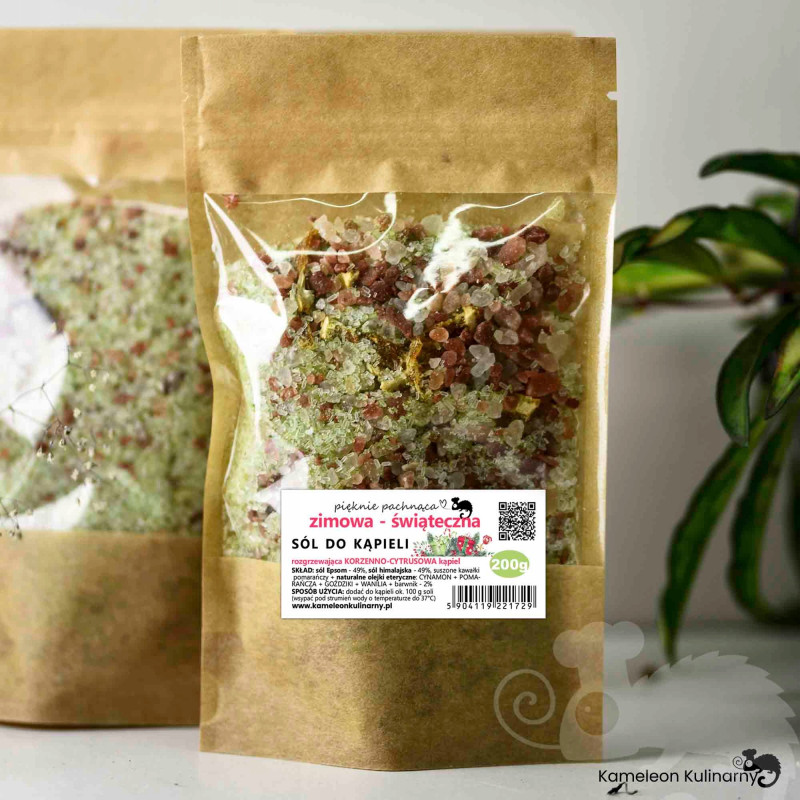 zimowa ŚWIĄTECZNA SÓL DO KĄPIELI korzenna 200g