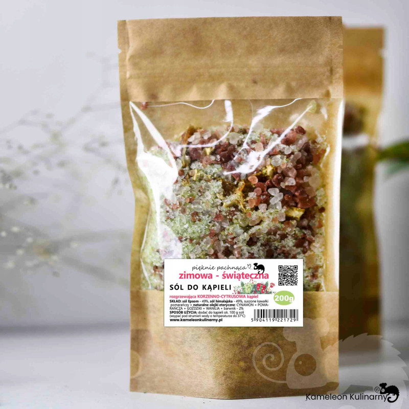 zimowa ŚWIĄTECZNA SÓL DO KĄPIELI korzenna 200g