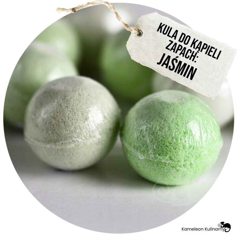 musująca KULA DO KĄPIELI handmade jaśminowa JAŚMIN
