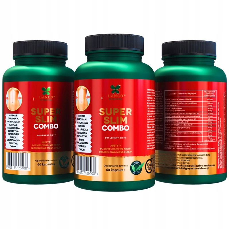 Lanco SUPER SLIM Combo 60kaps wparcie: REDUKCJA APETYTU