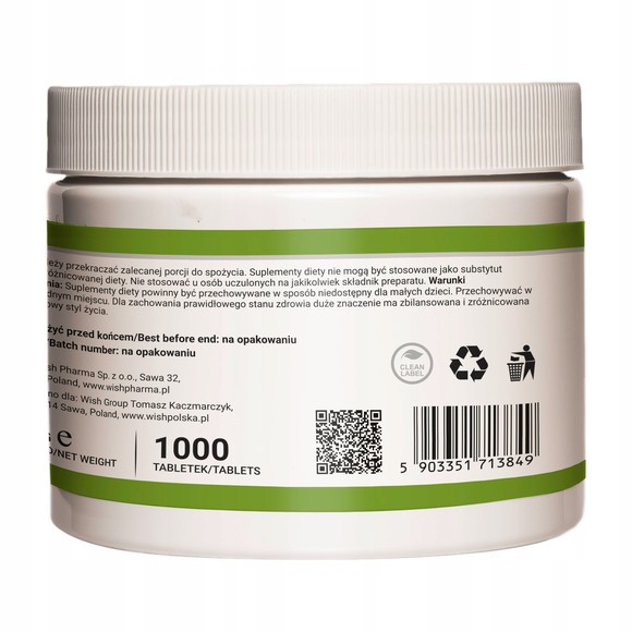 Wish MŁODY JĘCZMIEŃ 1000tab Naturalny Detox wsparcie