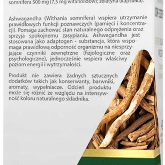 Medica Herbs ASHWAGANDHA 500mg 60kps wsparcie PAMIĘĆ