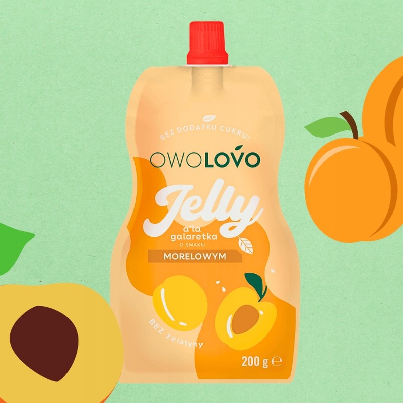 Owolovo JELLY GALARETKA W TUBCE JABŁKO MORELA deser bez